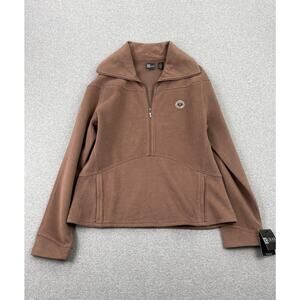 NWT Medinah Country Club 1/2 Zip Sweater Womens L Brown Pullover Sweatshirt Golf
